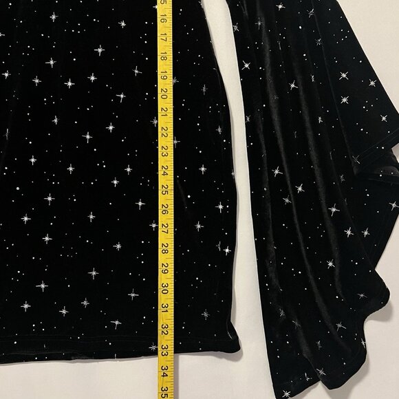 Cider Women’s Black Velvet Dress Size L Stretch Witchy Fairy Grunge Whimsigoth - Picture 5 of 8